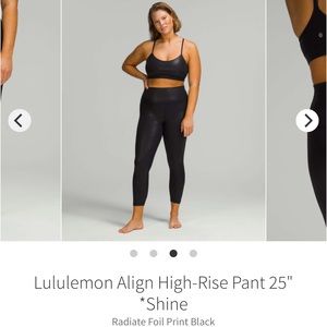 Lululemon Align High Rise 25” Shine sz 6